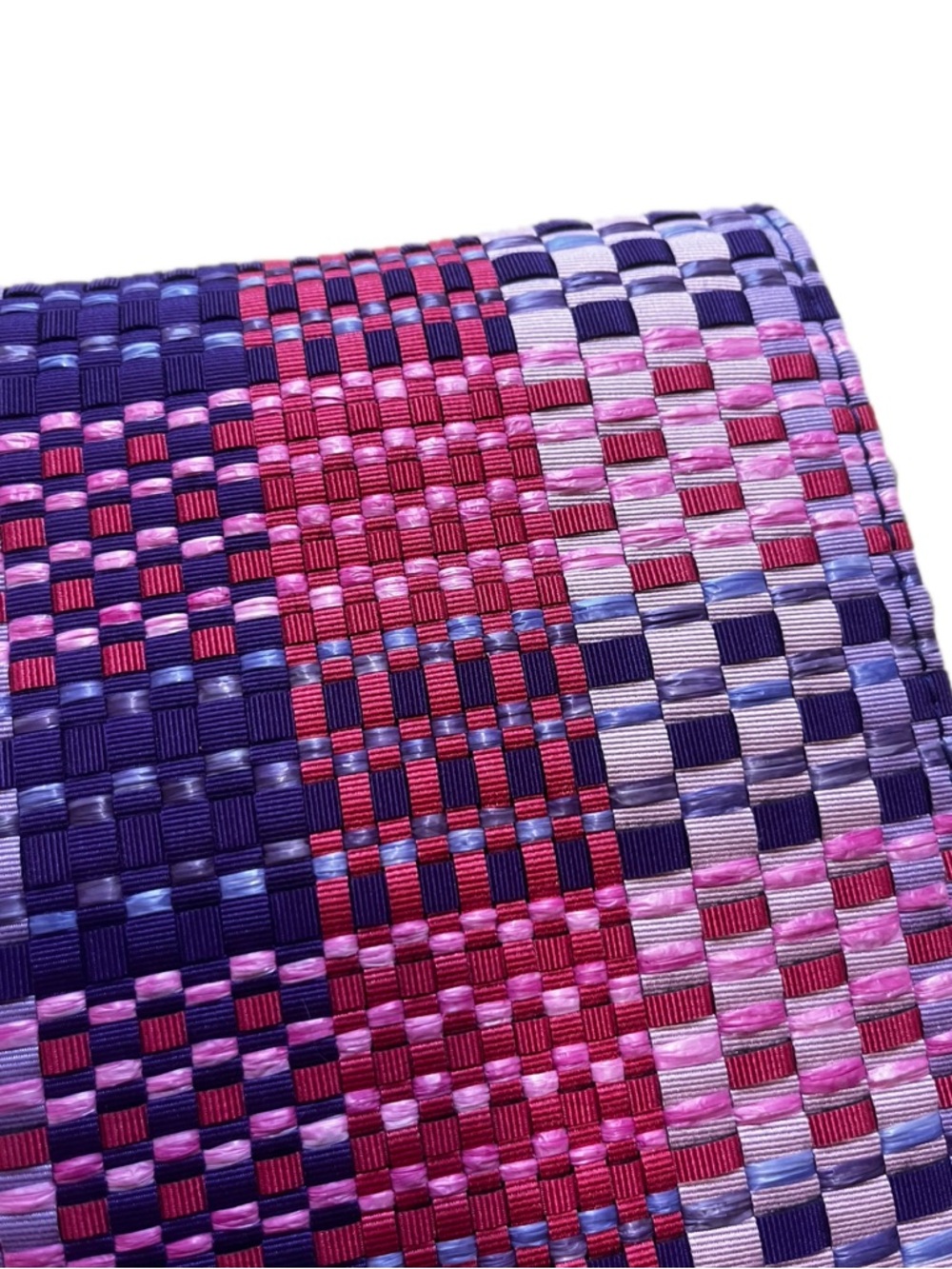 Patricia Nash Granada Crossbody Bag Ribbons & Rafia Purple & Pink Weave - Picture 8 of 11